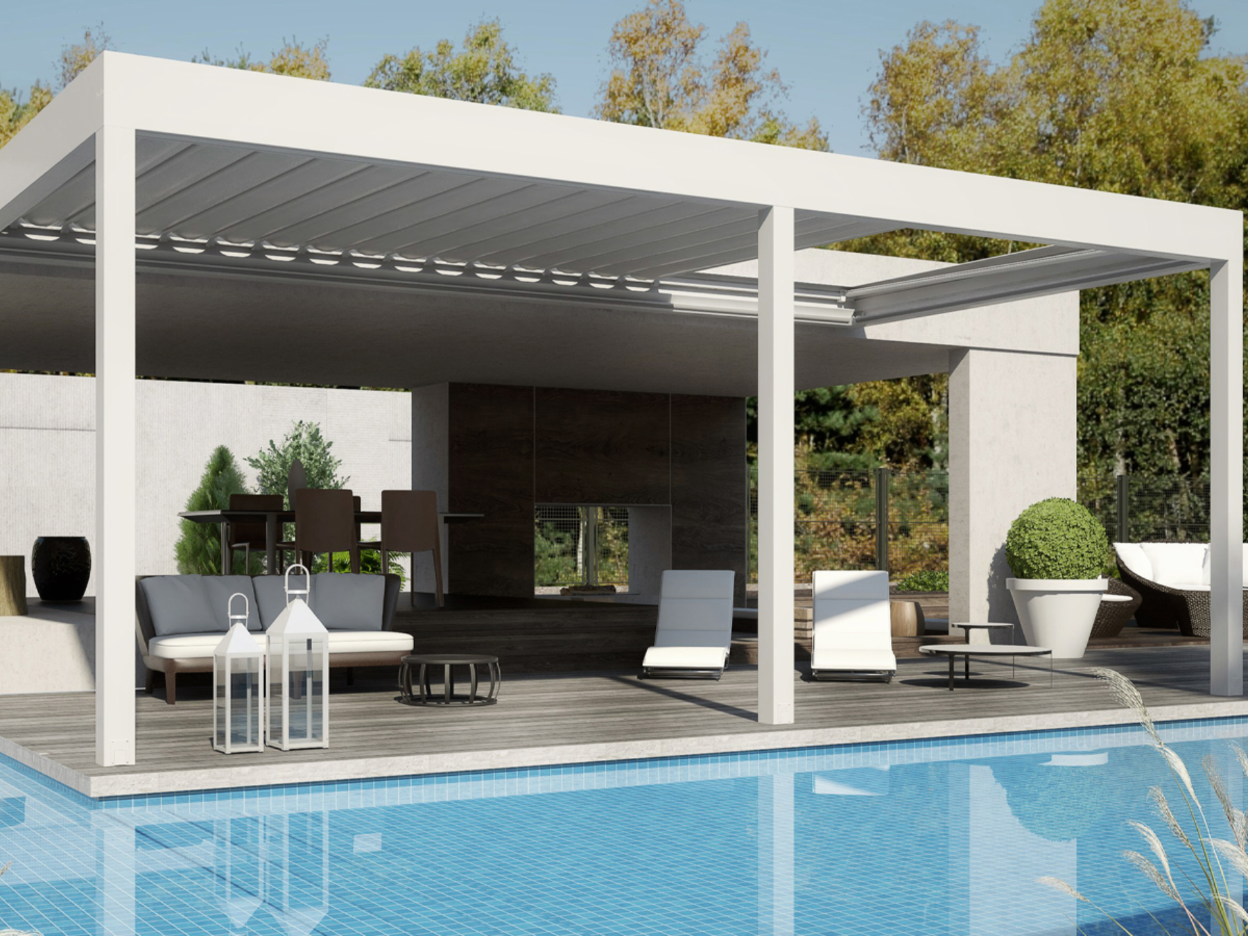 ARMONIA - Pergola Piana con Telo Retraibile