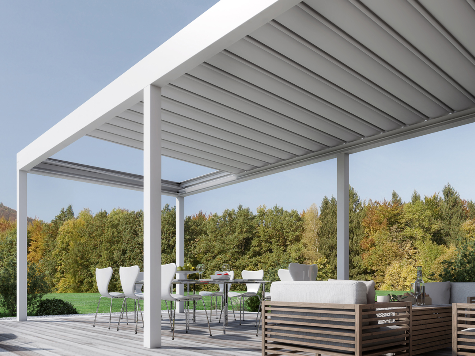ARMONIA - Pergola Piana con Telo Retraibile