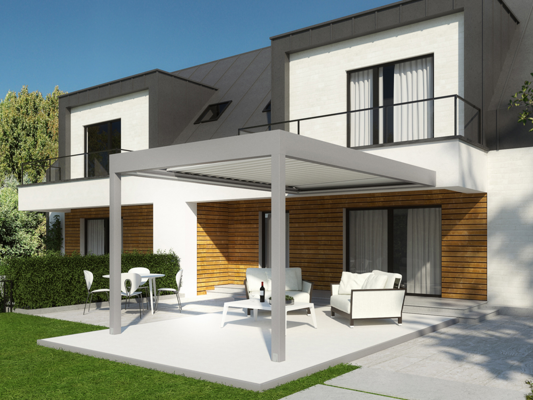 ARMONIA - Pergola Piana con Telo Retraibile