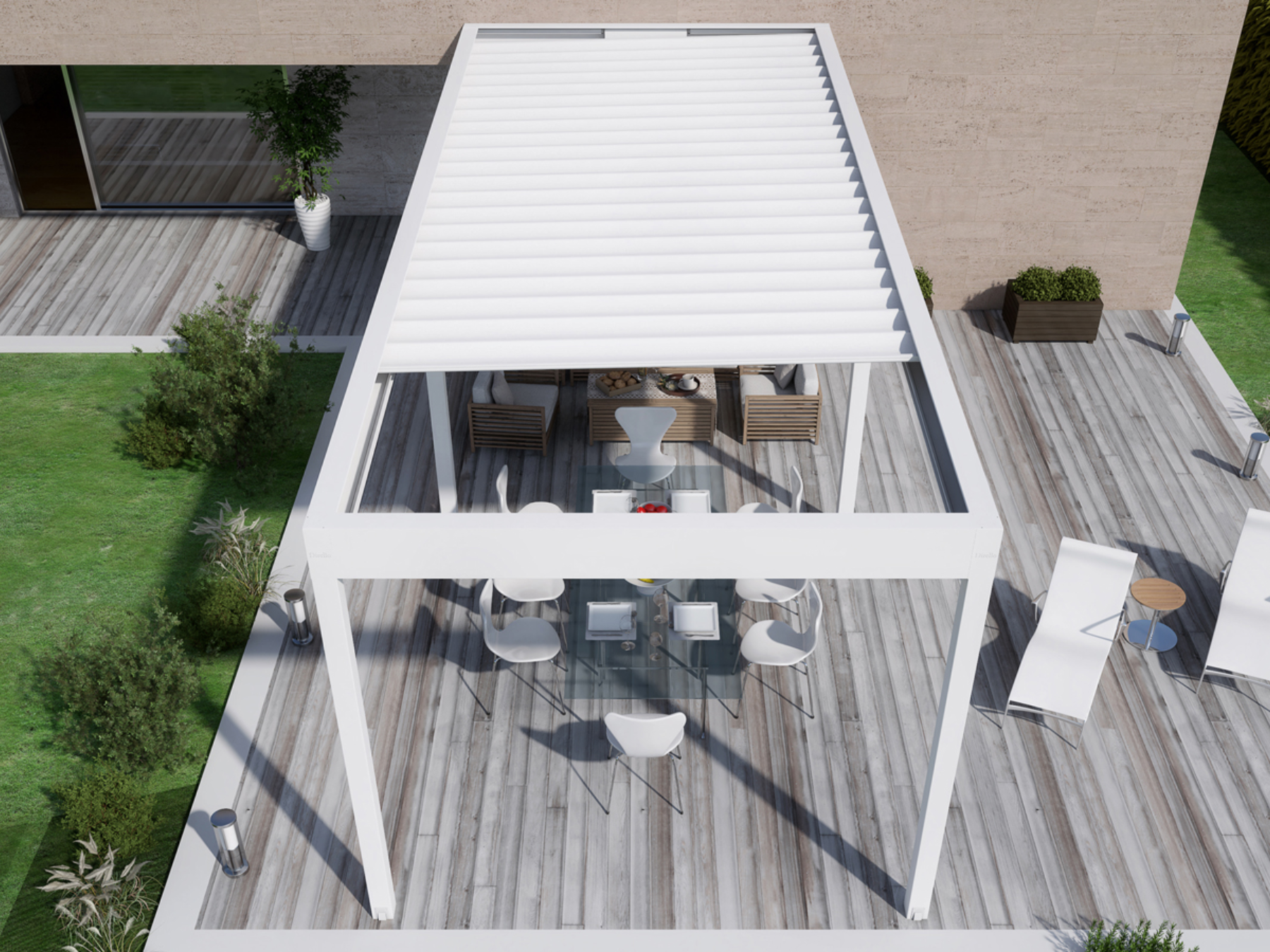 ARMONIA - Pergola Piana con Telo Retraibile