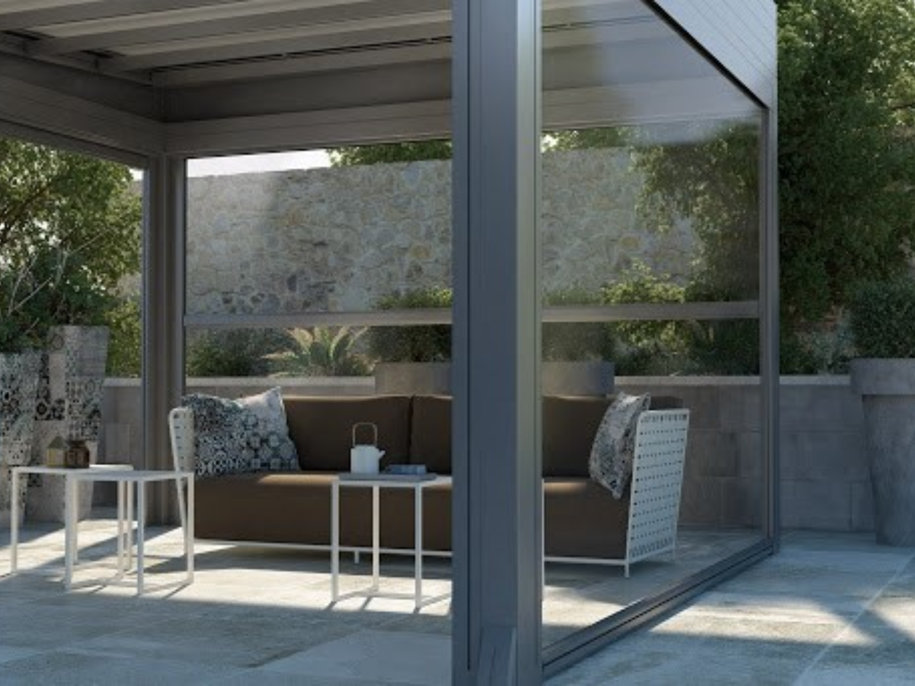 Tenda Zip con Tessuto Trasparente Cristal