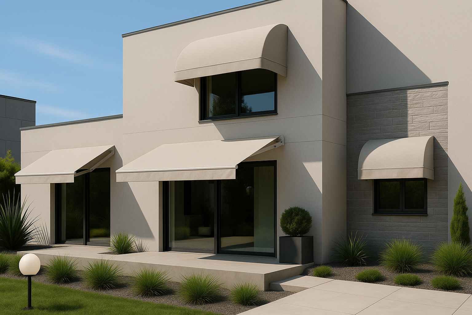 Casa moderna con configurazione finale delle tende