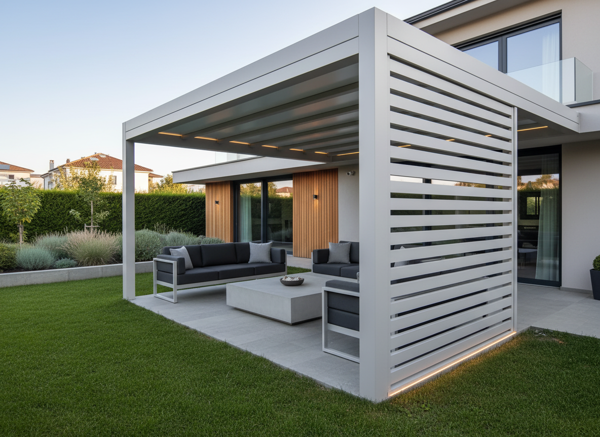 Frangisole moderno su pergola bioclimatica