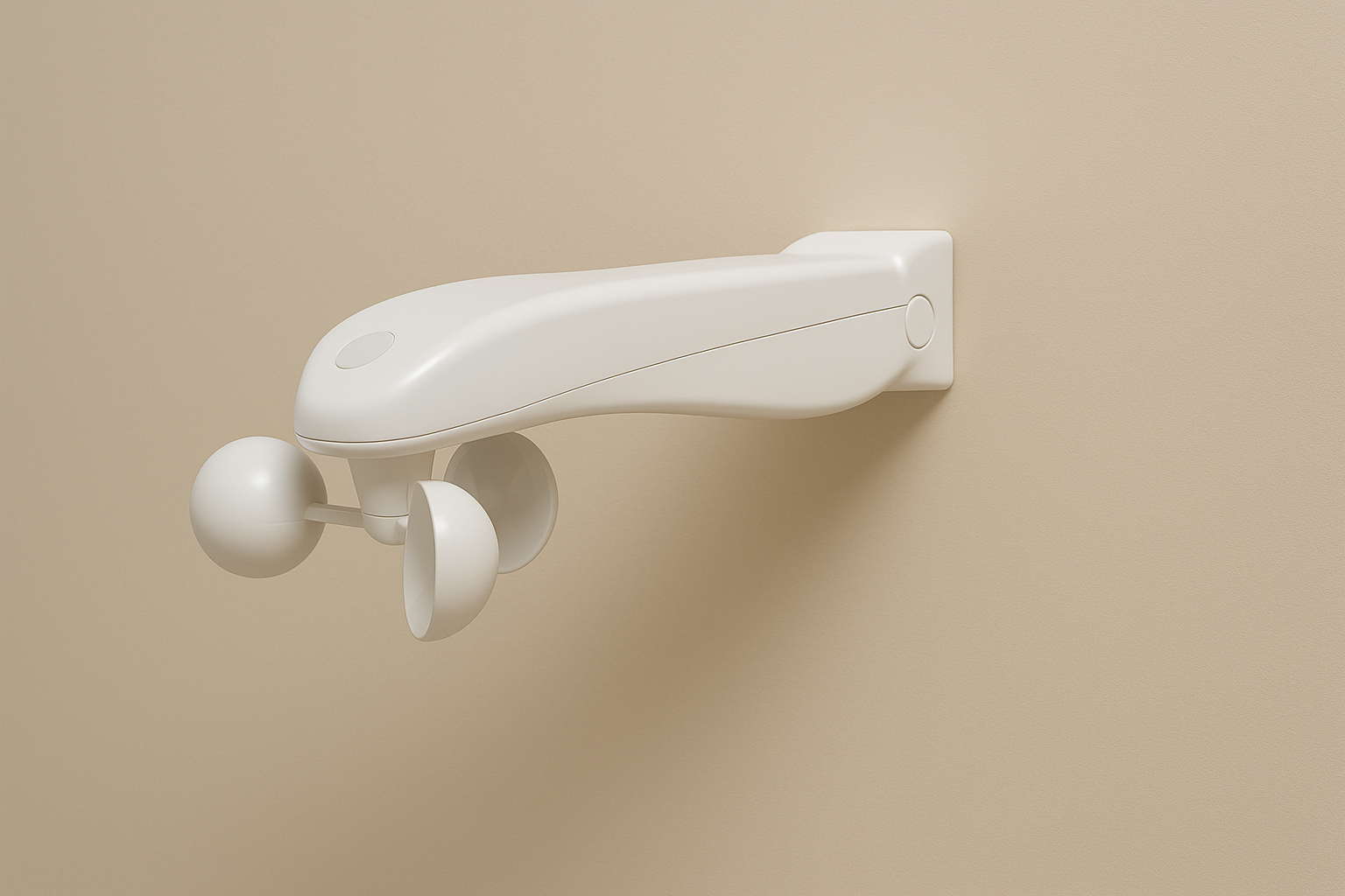 Muro moderno color sabbia con anemometro