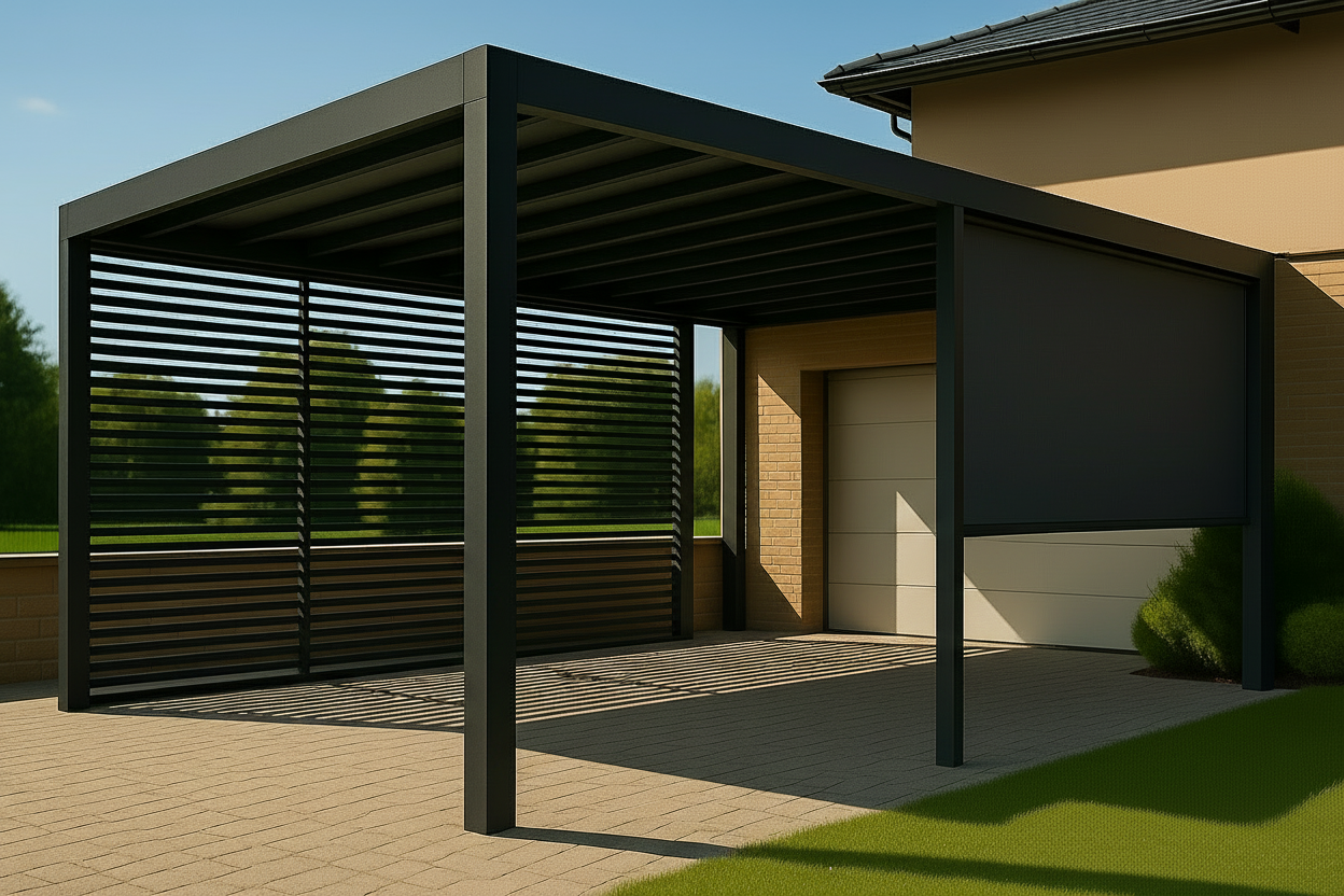 Pergola con doppia tenda senza macchina