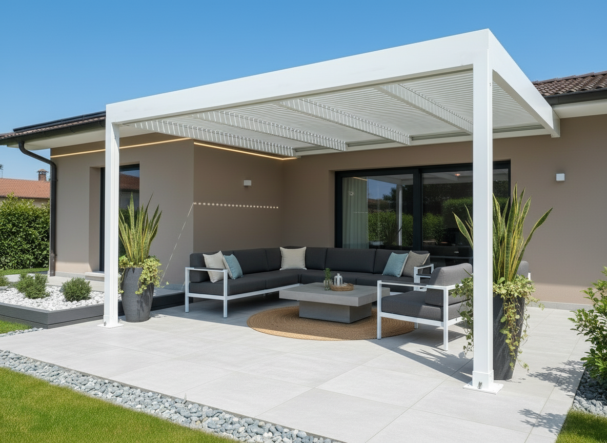 Pergola moderna vista da destra