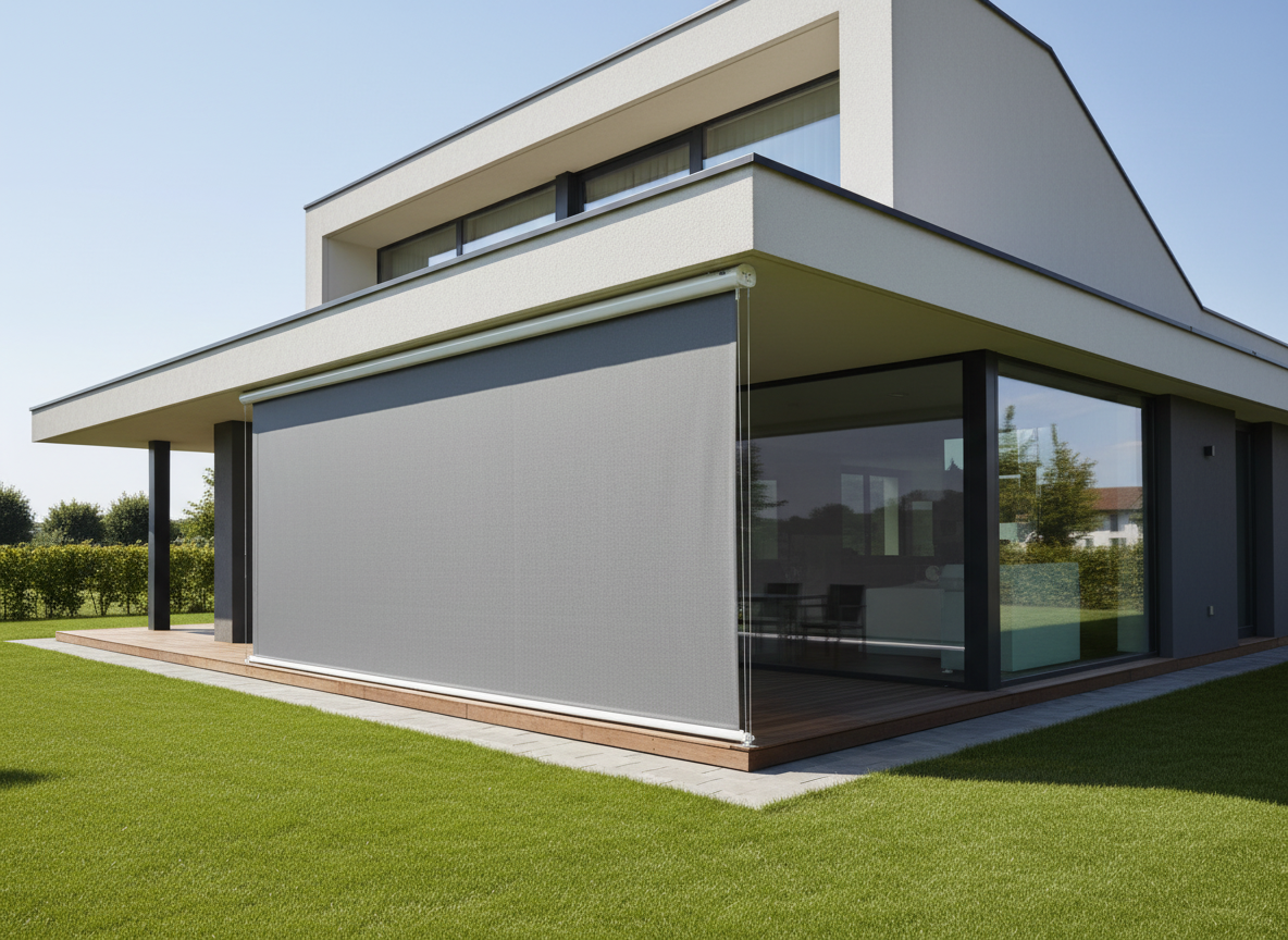 Tenda zip moderna vista dall'esterno