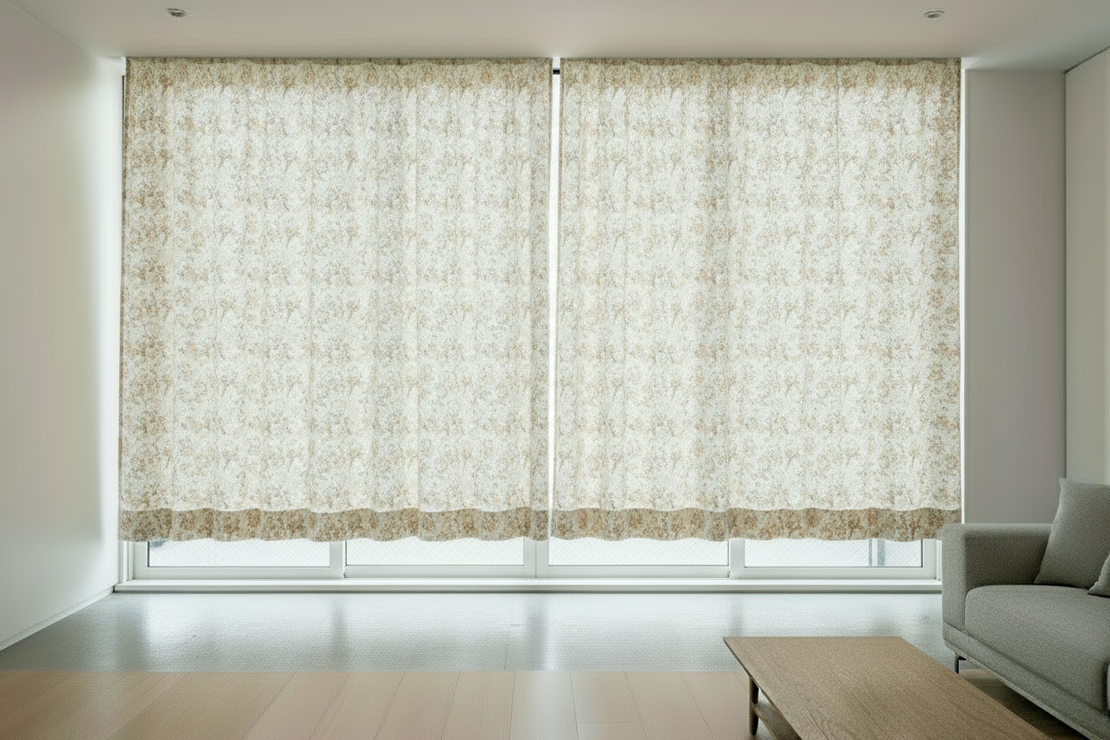 Tende corte con motivo datato